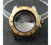 High-quality Silvery Black Case have inner ring 40.5mm watch men's case FIT NH34 NH35 NH36 movement Automtaic Watch Box