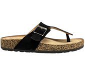 Sandalia Plana Tira Central Negro