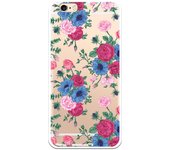 Funda original compatible con iPhone 6 - 6S - Patron flores azules y rojas