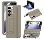360 Full Screen Protector Cover for Samsung Galaxy Z Fold 5 4 3 2 Case Hinge Leather Plating Kickstand with Original Pen Holder
