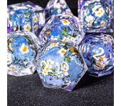 7PCS Sharp Resin Dice Set Liquid Core Dice & Sharp Edge Role Playing Games Dice,Gold foil resin dice