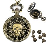 7pcs DND Mini Dice with Pocket Watch Case Set Portable Polyhedron Metal Dice Perfect for Dungeons&Dragons,Table RPG