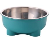 1PC Four-Legged Solid Color Stainless Steel Pet Dog Bowl And Cat Bowl For Indoor And Outdoor Use
