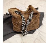 Straw Woven Straw Beach Bag Fashion Large Capacity Knot Shoulder Straps Single Shoulder Bag Tote Bag Travel