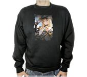MERCHANDMANIA SUDADERA NEGRA fanart dama traviesa cute juego anime adulto poliester algodón sweatshirt videojuego pc