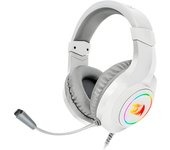 Redragon - hylas auricular gaming rgb 3.5mm micrófono blanco