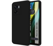 Funda Silicona Líquida Ultra Suave para Realme Narzo 50 5G color Negra