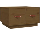vidaXL Mesa de centro de madera maciza de pino 60x53x35 cm Natural, Blanco, Gris Mesita de Salón o Comedor o Auxiliar Mesa de Café Meuble Salón