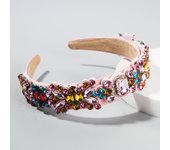 Women's Hair Band Baroque Vintage Hair Band Party Wide Brimmed Headband With Colorful Crystal Headband
