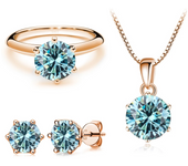 Moissanite  Jewelry Set  for charm lady Rose Gold Plated with total 4 carat mossanite silver 925 jewerly set gift classic design