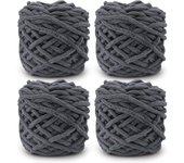 Hilo de lana para tejer 4xHilo de tejer para crochet, hilo grueso suave para hacer proyectos de hilo