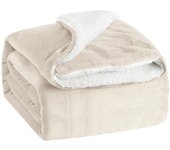 Manta de Borreguito Sherpa, Manta de Franela Reversible, Cálida, Extra Suave, Gruesa para Sofá, Dormitorio y Viaje
