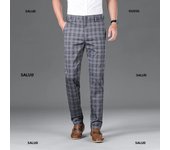 Brand Clothing All Seasons High Quality Plaid Pants Men Classic Business Cotton Casual Full Length Formal Long Trousers Male