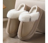 Zapatillas de algodón populares para hombres y mujeres, zapatillas de algodón para parejas, zapatillas peludas cálidas para interiores de otoño e invierno