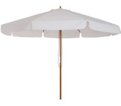 Sombrilla Terraza Exterior Ø325 cm Sombrilla de Jardín con Sistema de Polea Techo Ventilado 8 Varillas de Bambú y Poste de Madera Parasol para Patio Terraza