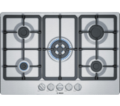 Bosch PGQ7B5B90 Encimera de gas, 75 cm, Acero inoxidable, Serie 4, Construido en