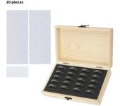 Coin Storage Box With Adjustment Pad 20/30/50/100PCS Adjustable Wooden Commemorative Coin Collection Case Holder Capsules