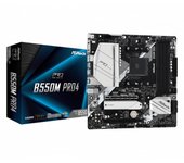 Placa base AM4 microATX Asrock B550M Pro4 - 4xDDR4 (hasta 128GB 4533 Mhz OC) - 6 x SATA RAID - 2 x M.2 - USB 2.0 (2/4) - USB 3.1 (5/4) - 1 x USB-C 3.1 - HDMI - VGA - DP