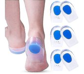 3 Pair Gel Heel Cups Plantar Fasciitis Inserts - Silicone Gel Heel Pads For Heel Pain, Bone Spur & A