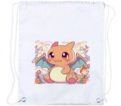 4 MOCHILAS DE CUERDAS dragon dragoncito chibi cute lindo fuego mascota playa piscina picnic excursion personalizada