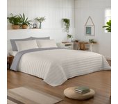 NATURALS - Colcha Bouti Reversible Bicolor - Microfibra Extrasuave - Relleno 100 Gramos (Cama 90/105 - 135/150 - 180) - Cubrecama Acolchado a Líneas - Ideal Primavera y Verano - Fabricado en España