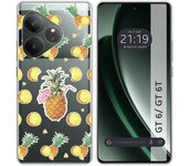 Tumundosmartphone Funda Silicona Transparente para Realme GT 6 / GT 6T 5G diseño Piña Dibujos