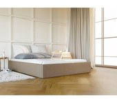 Vente-unique - Canapé abatible de tela - 160 x 200 cm - Topo - PONTOS de YSMÉE
