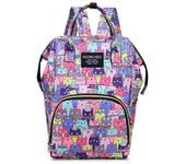 Cartoon Print Mommy Backpack Large Capacity Baby Bottle Storage Bags Baby Diaper Bag Fashion Women's Backpack Maternity Bag New