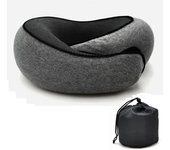 Cojín DE VIAJE PARA EL Cuello en forma de U de memoria Espuma de Descanso PARA EL Cuello Estilo Caracol Portátil Ajustable suave para Media Siesta