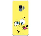 Funda original compatible con Samsung Galaxy S9 - Bob Esponja Cara Fondo Amarillo