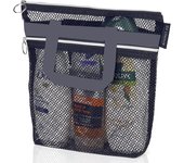 Portable shower handbag, transparent mesh makeup bag, storage bag, travel wash bag, mesh beach bag