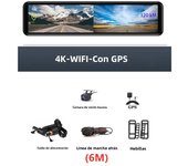 Car DVR 2160P 12" 4K Sony IMX415 Rear View Mirror Camera FHD 1080P Rear Camera Dash Cam Video Recorder Registrar with Mount