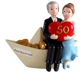 Figura Pastel Bodas de Oro 50 Aniversario Barco Figuras Tarta