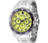 Reloj de pulsera Invicta Pro Diver - 47561 correa color: Gris plata Dial Latón Amarillo Hombre