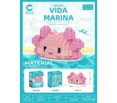 DIY Marine Micro Particle Assembly Building Block Crabs Penguins Octopuses Sharks Clownfish Killer Whales Creative Toys for Gift