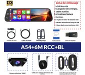 E-ACE 10” 4K Car Dvr Mirror Wireless Carplay & Android Auto Dashcam Video Recorder 1080P Rear View Camera GPS WIFI