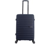 SAXOLINE Maleta mediana, colección Fiesta, color azul, material polipropileno, 4 ruedas, tamaño 65,5x42x26 cm, 72 litros, 3.4 kg