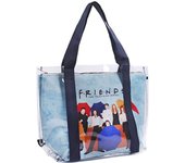 Bolso de Playa Friends Azul con Estampados únicos y Asas Cómodas para Mujer