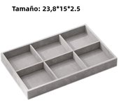 Grey Household Large-capacity Velveteen Disc Flocking Jewelry Box Earrings Stud Jewelry Box Jewelry Ring Box