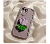 New Candy Macaron Crystal Flower Holder Phone Case For iPhone 15 14 13 12 11Pro Max 7 8 Plus Case