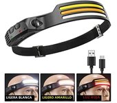 COB LED Headlamp Induction Head Lamp Built-in Battery USB Rechargeable Head Flashlight Outdoor Camping Fishing Sensor Headlight
