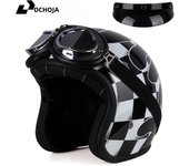 DOT Approved Vintage Motorcycle Helmet 3/4 Open Helmet Scooter Capacetes Motorcycle Equipment