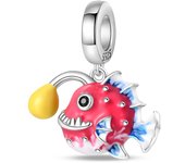 Summer 925 Silver Color Shell Pearl Fishtail Luminous Ocean Series Charms Beads Fit Pandora 925 Original Bracelets DIY Jewelry