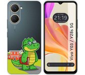Tumundosmartphone Funda Silicona Transparente para Vivo Y03 / Y28s 5G diseño Coco Dibujos