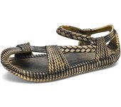Original Summer Men's Straw Sandals Mens Casual Shoes Personality Wear-resistant Sandal for Men Outdoor Beach Flip-flop