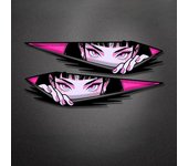 1Pair Anime Eyes JDM Style Motorcycle Stickers Waterproof for Motorbike Fuel Tank Electric Scooter Body Universal Vinyl Decals