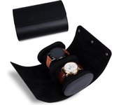 Caja de Reloj cilíndrica con 3 Ranuras, Estuche de viaje para reloj, Caja de Reloj Vintage para Hombres y Mujeres