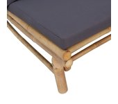 vidaXL Set de muebles de jardín 2 piezas bambú con cojines gris oscuro