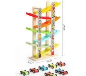 4/7 Track Wooden Ramp Racing Toddler Toy Car Set Montessori Educational Toy Game Mini Inertia Slide Roller Coaster Racing