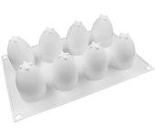 Huevo de Pascua molde de silicona ocho agujeros tridimensional forma de huevo molde de yeso bricolaje hecho a mano decoración del hogar para Pascua